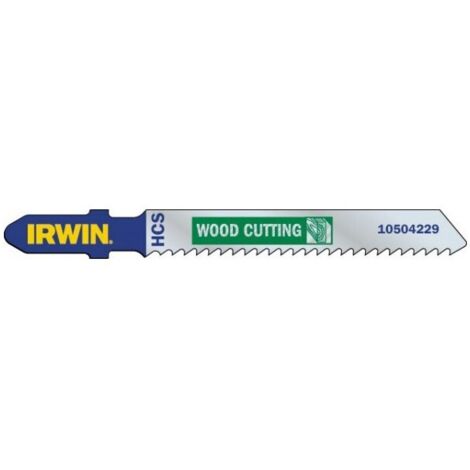Hojas de sierra de calar IRWIN T101AO, paquete de 5, para madera, aglomerado y plásticos, dientes afilados, corte rápido, vástago en T compatible con AEG, Bosch, DEWALT