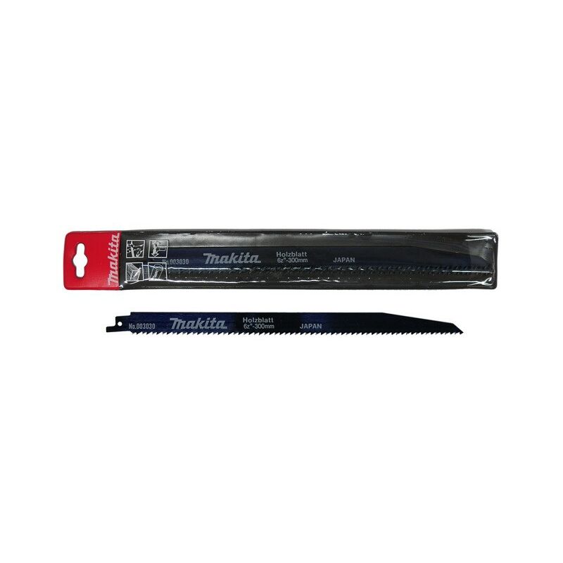 Makita - Hojas de sierra de sable hcs - madera - longitud útil 280 mm - 6 dientes por pulgada - tarjeta de 5 piezas - B-03030