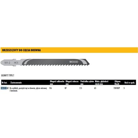 Hojas de sierra HCS para madera DeWalt DT2048-QZ