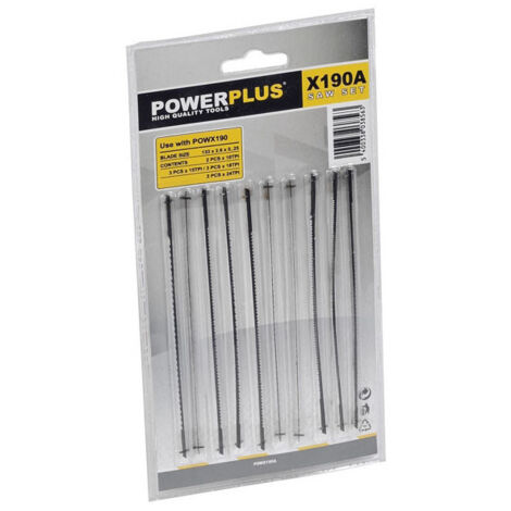 Hojas de sierra Powerplus powx190 10 hojas 10 TPI 24 TPI