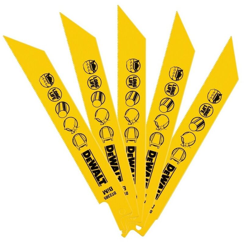 

DT2385-QZ - Hoja sierra sable de cobalto 152mm paso diente 1.1mm (5 ud) - Dewalt