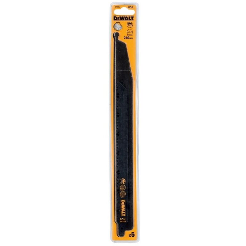 

DEWALT DT2352-QZ - Hoja sierra sable HCS 240mm paso diente 5-6.5mm (5 ud)