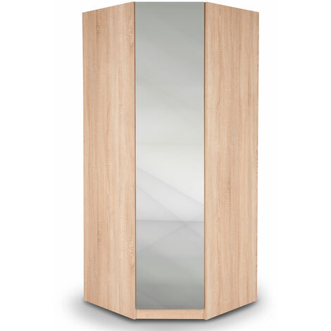 Holborn Oak Bedroom Furniture Range - Mirrored Corner Wardrobe