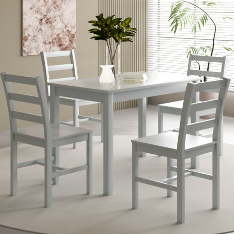 Holcombe 4 seater wooden dining set all grey
