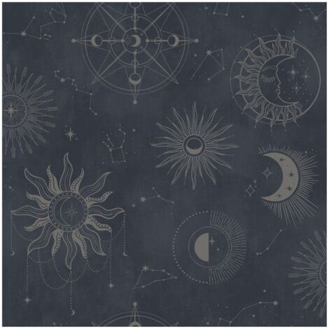 Holden Decor Cosmic Navy Silver Wallpaper Bedroom Paste The Paper Washable