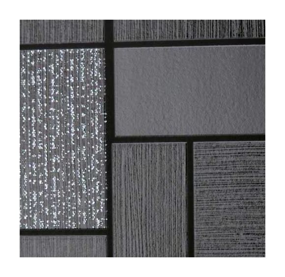 Kitchen Bathroom Washable Vinyl Black Glitter Square Tile Wallpaper