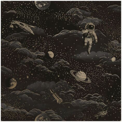 Holden Decor Lost In Space Black Gold Wallpaper Washable Kids Room Toy Room
