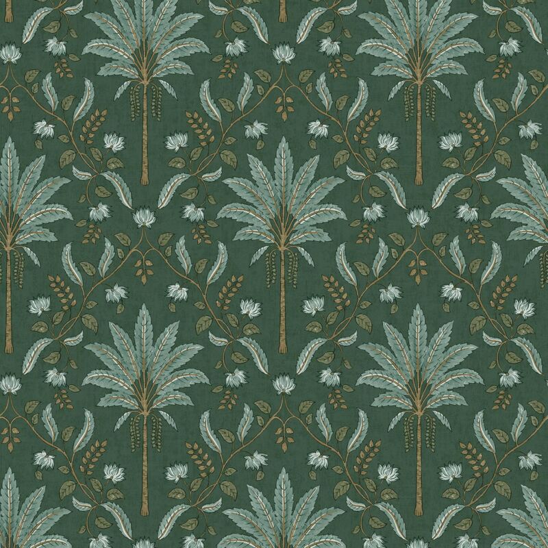 Holden Decor - Palm Trellis Green Wallpaper Tropical Leaves Stylish Feature Wall