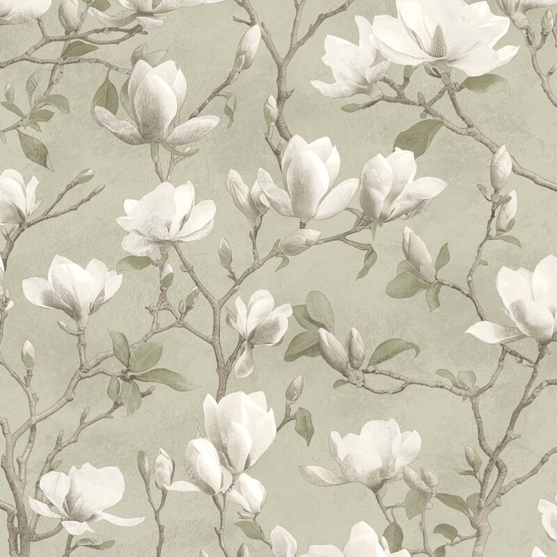 Holden Decor - Petalina Sage Wallpaper Floral Luxury Textured Italian Vinyl