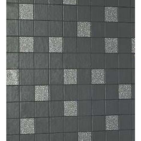 main image of "Holden Decor Tiling on a Roll Kitchen & Bathroom Heavy Weight Vinyl Wallpaper Granite Black 89130"