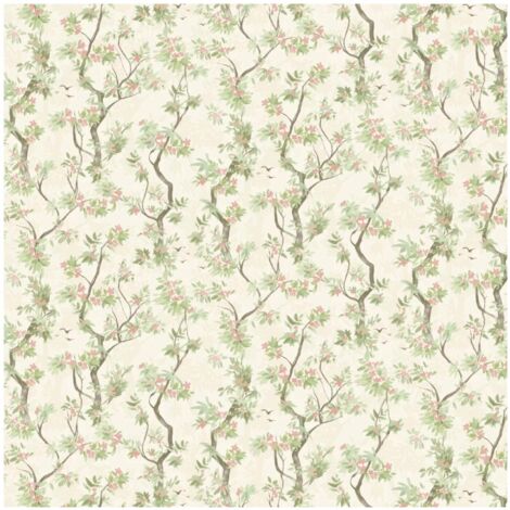 Holden Folia Cream Pink Vinyl Tree Blossom Wallpaper Modern Paste The Wall