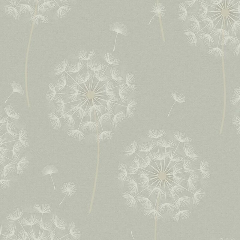 Opus Allora Dandelion Sage Green Embossed Floral Textured Vinyl Wallpaper - Holden