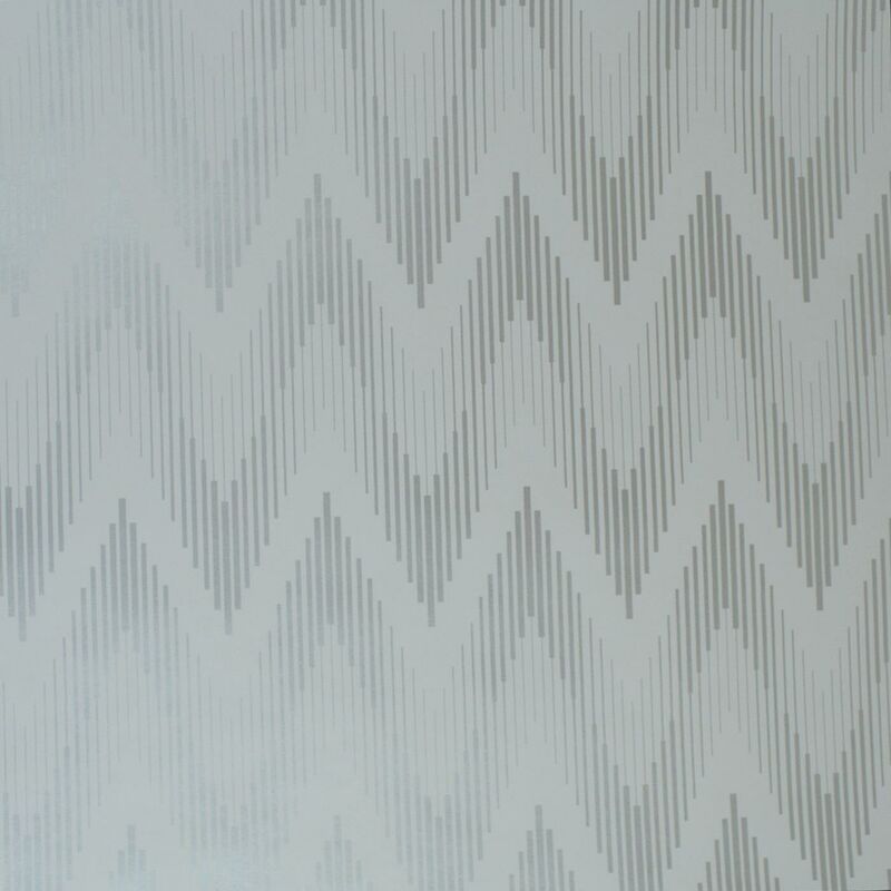 Holden - Etta Chevron Wallpaper Decor Silver Grey Metallic Paste The Wall