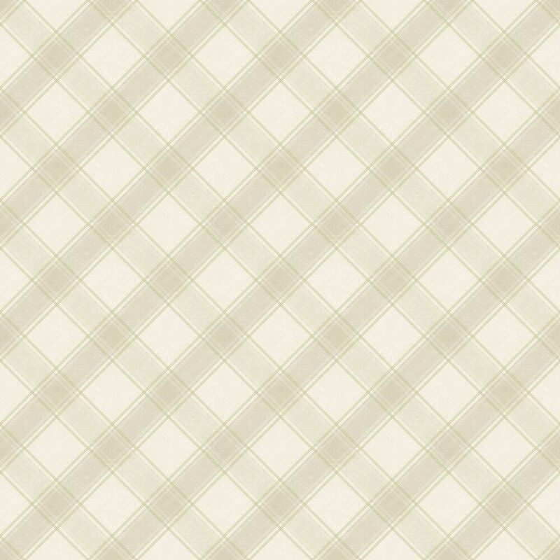 Holden Decor - Ainsley Beige Green Wallpaper Tartan Checked Modern Paste The Wall