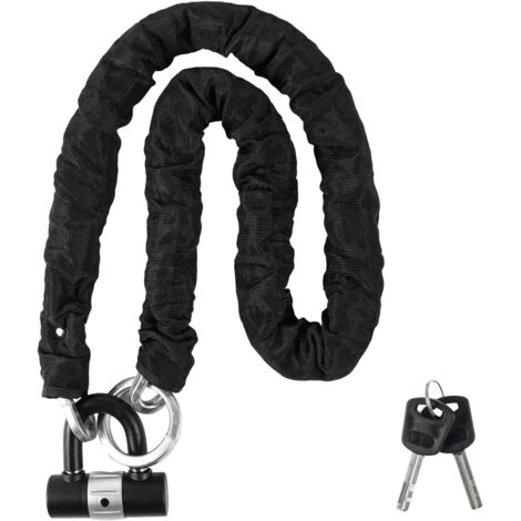 Holdfiturn 1.5M Bike Lock, Bike Locks High Security with 2 Keys, Anti-Theft Bike Chain Lock, Heavy Duty Bicycle Lock for Motorbike, Motorcycle, Gate, Fence (Black)