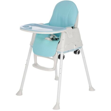 Holdfiturn 3-in-1 Convertible Baby High Chair with Adjustable Height  Dishwasher-Safe Tray, 5-Point Harness & Foldable Design  Ergonomic Infant Feeding Chair for UK Homes (Blue)