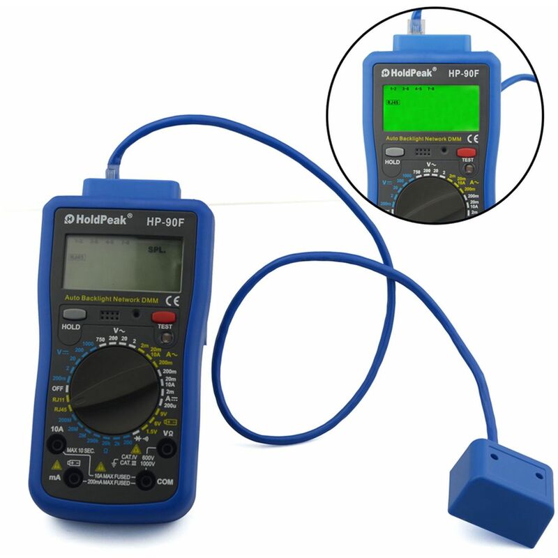 

HP-90F Digital Network Multimeter Meter with Telephone Line and Network Cable Test Digital - Holdpeak
