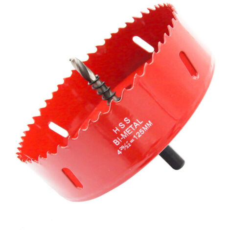 Hole Saw Drill Bit  Hole Cutter with Arbor for Wood,PVC Board and Plasterboard(4-15/16"(125mm Hole Saw)),OUYLAF