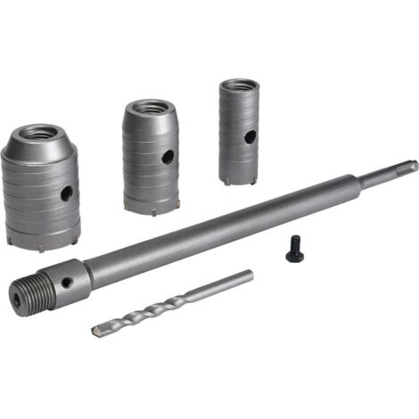 Hole Saw Set, Ø30mm, 40mm, 50mm, Concrete Drill Bit 350mm SDS Plus Extension Rod Tungsten Carbide Tip, Hole Saw for Brick, Stone, Concrete, Cement