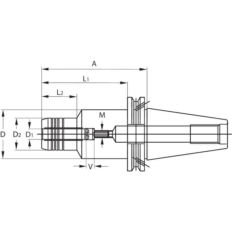 Holex - Mandrino hd corto, sottile, forma adb SK
