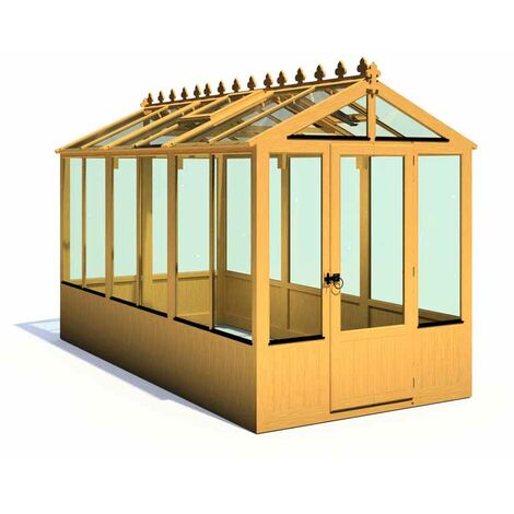 Holkham 6 x 12 Greenhouse - Timber - L357 x W179 x H237.3 cm