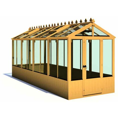 Holkham 6 x 16 Greenhouse - Timber - L476 x W179 x H237.3 cm