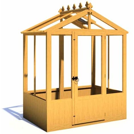Holkham 6 x 4 Greenhouse - Timber - L119 x W179 x H237.3 cm