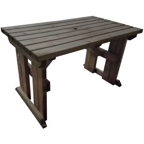 HOLLIES  Garden Table (6ft, Rustic brown finish)