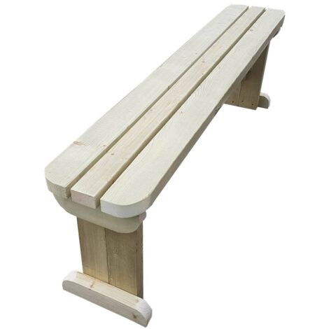 HOLLIES Rounded Garden Fence Bench (8ft, Natural finish)