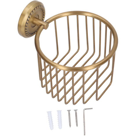 Hollow Out Toilet Paper Holder Antique Rust Proof Wall Mounted Tissue Roll Basket Rack for Bathroom
