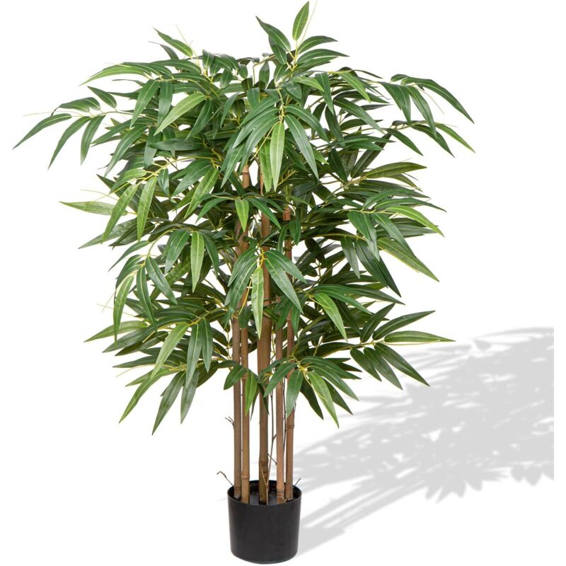 Hollyone Bambou Artificiel Extérieur, Plante Artificielle Grande, H: 120CM, Fausse Plante, Plante Artificielle Decoration, Arbre Artificiel