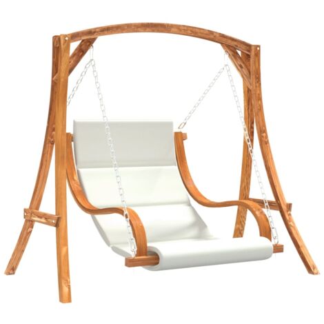 Hollywoodschaukel mit Auflage Massivholz Fichte mit Teak-Finish vidaXL