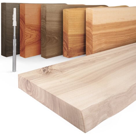 Holz Baumkante  Regal Farbe: Roh  Invisible: Schweberegal  40 cm