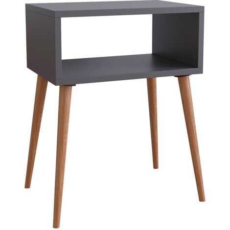 EBUY24 SingolM Nachttisch 1 Ablage anthrazit, Eiche dekor.