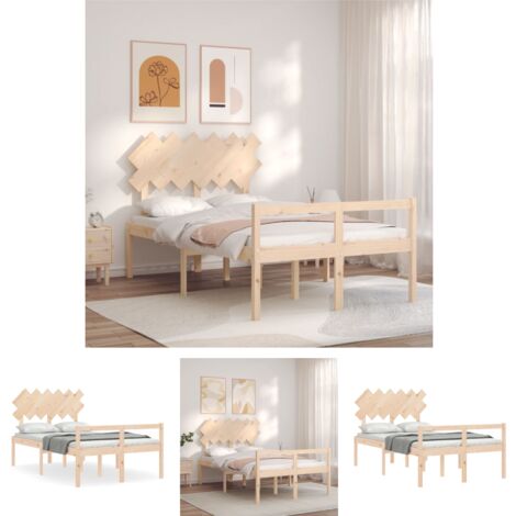 Holz-Bett - vidaXL Seniorenbett mit Kopfteil 120x200 cm Massivholz - Kopfteil-Bett