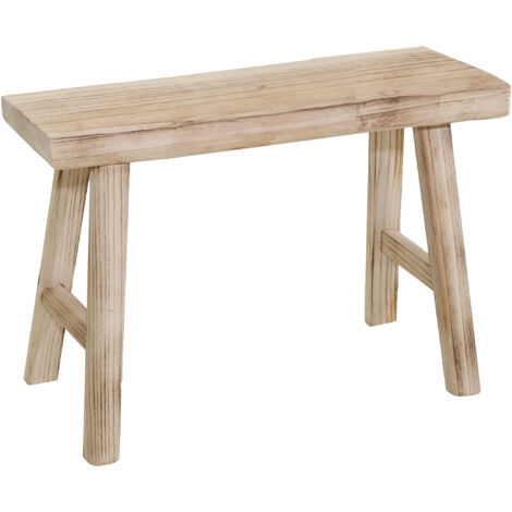 Holz Blumenbank natur rechteckig - 45 x 44 cm - Echtholz Deko Pflanzenständer - Massivholz Hocker Ständer für Blumen Topfpflanze Garten Balkon Wohndekoration