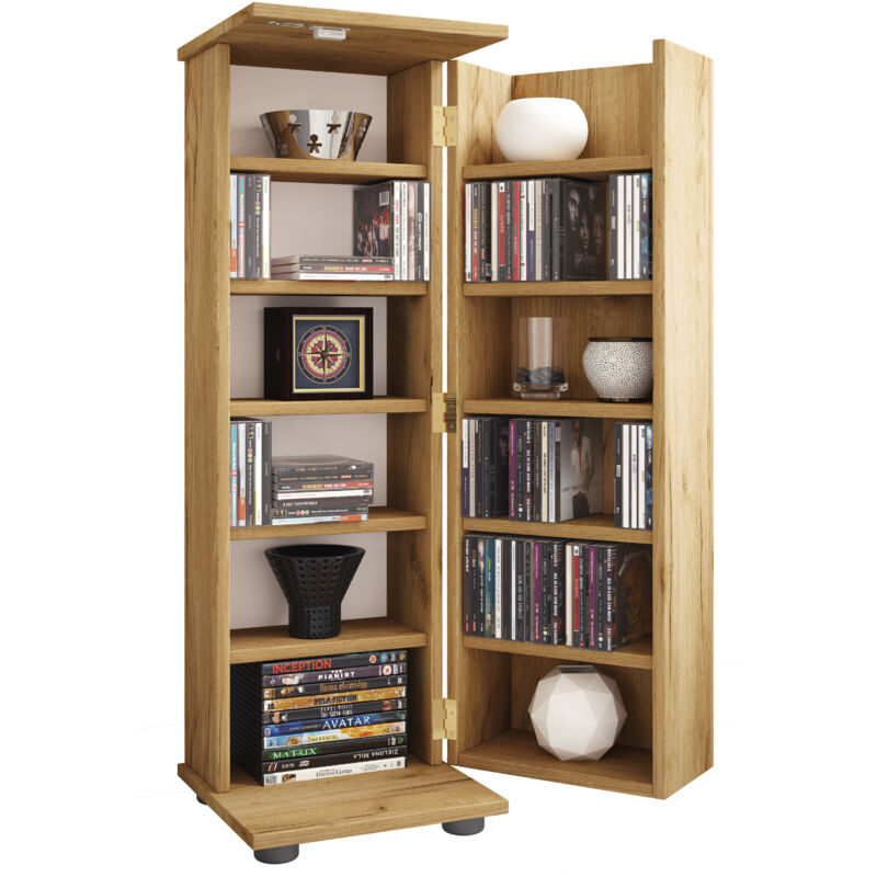 Vcm - Holz Cd Dvd Regal Abschließbar Engalo L
