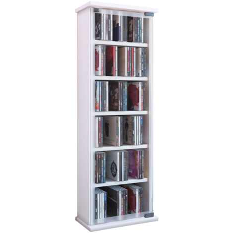 Holz CD DVD Regal Classic Glastür