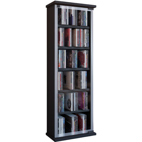 Holz CD DVD Regal Classic Glastür