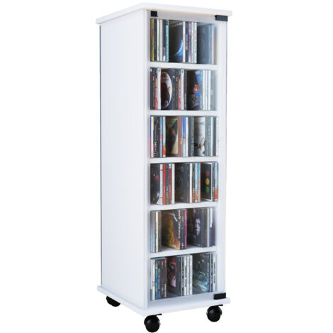 Holz CD DVD Stand Regal Valenza Glastür