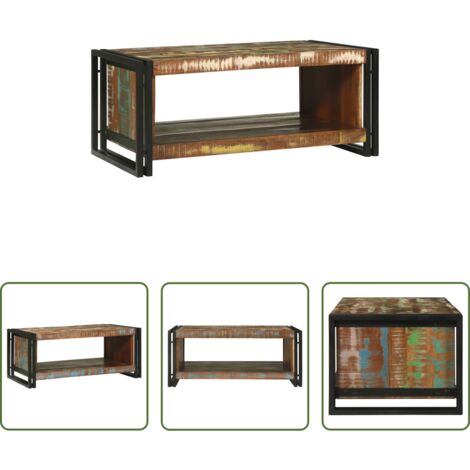 Holz -  Couchtisch 90 x 50 x 38 cm Massives upgecyceltes Holz