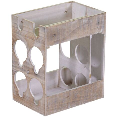 Holz Flaschenhalter 6 Plätze 30x20x34cm