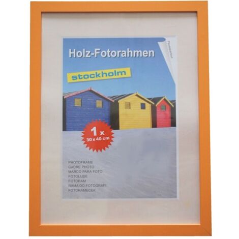 Holz Fotorahmen Bilderrhalter 40x50 cm verschiedene Farben Dekoration Träger - orange