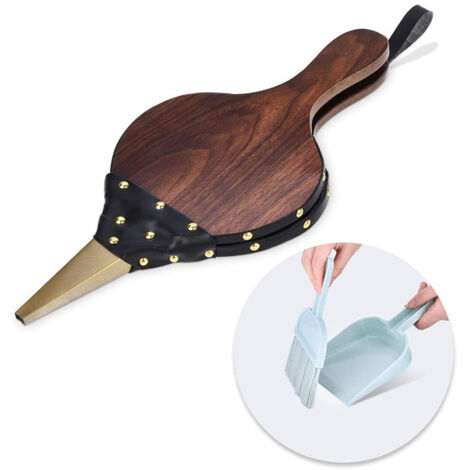 Holz-Handblasgerät-Set mit Besen