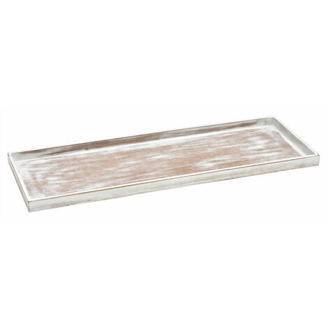 Holz Kerzentablett Shabby Chic - 50 x 17 cm - Vintage Tischdeko eckig - Deko Brett für Weihnachten Gestecke Hochzeit