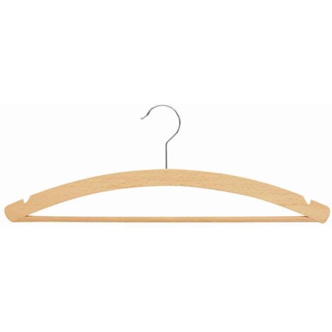 Holz-Kleiderbügel mit Steg 42 cm 3er-Pack mit Steg und Rockkerben