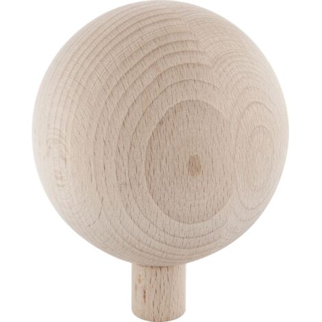 Holz-Kugel (Türknauf) ø 100 mm mit Hülse M8-Gewinde, Möbelgriff Buche natur