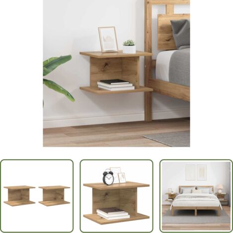 Holz Nachttisch -  Nachttisch 2 pcs Artisan-Eiche 40 x 30 x 25 cm Holzwerkstoff