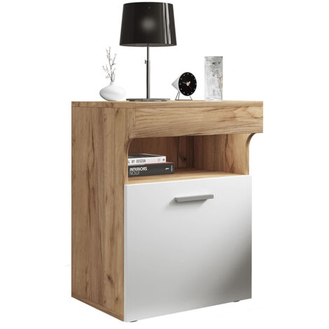 Holz Nachttisch Schublade Slepal L