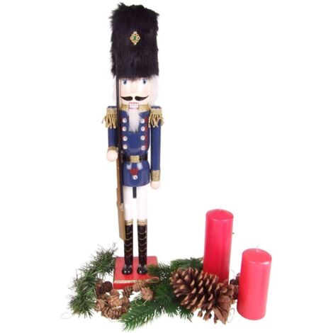 Holz-Nussknacker 61cm Weihnachtsdeko Weihnachten Deko Nuss Knacker König Husar